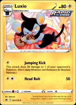 Pokemon - 2X Luxio (41) #041/159 - Crown Zenith Uncommon - Image 1