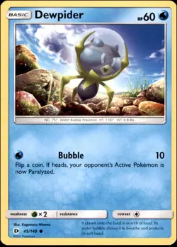 Pokemon - 2X Dewpider #45/149 - SM Base Set Common - Image 1