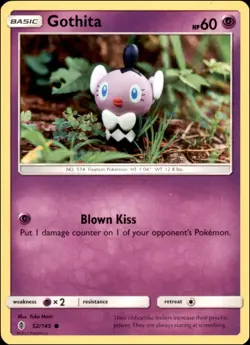 Pokemon - 2X Gothita #52/145 - SM - Guardians Rising Common - Image 1