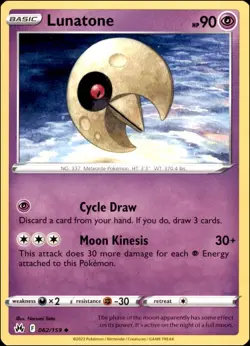 Pokemon - 2X Lunatone #062/159 - Crown Zenith Uncommon - Image 1