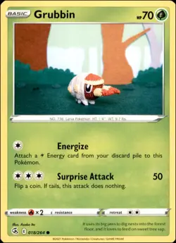 Pokemon - 2X Grubbin #018/264 - SWSH08: Fusion Strike Common - Image 1