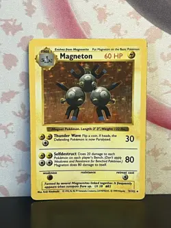 Pokemon TCG Magneton 009/102 Base Set Shadowless Holo Vintage Rare Card 1999 HP - Image 1