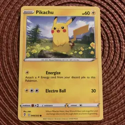 2021 Basic Pokemon Pikachu Energize Electro Ball HP60 Card 049/203 - Image 1