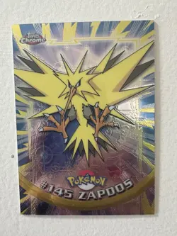 Pokemon Topps Chrome #145 Zapdos Silver Foil Card - Image 1