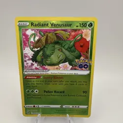 Pokemon TCG Radiant Venusaur Holo Card Pokemon Go 004/078 - Image 1
