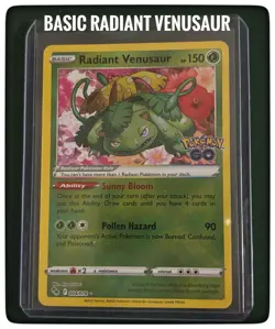 Pokemon TCG Radiant Venusaur Holo Card Pokemon Go 004/078 - Image 1