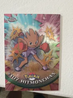 2000 Pokemon Topps Chrome HITMONCHAN #107 Base BC - Image 1