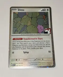 Pokemon TCG Dito 132/165 "league Play" Stamped Variation Cosmos Holo Prize Pack! - Image 1