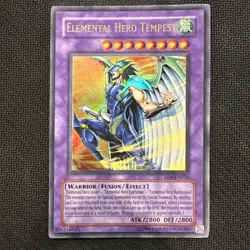 Yugioh Elemental Hero Tempest EEN-EN034 Unlimited Ultra Rare Holo - MP - Image 1