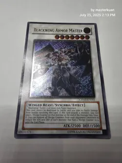 YUGIOH GREY STAMPED Blackwing Armor Master CRMS-EN041 Ultimate Rare Unlimited NM - Image 2