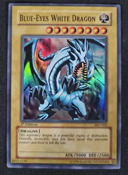 Yugioh Yu-Gi-Oh Blue-Eyes White Dragon Kaiba SKE-001 HOLO Rare 1st Edition - Image 1