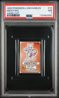 Mewtwo Pokemon Card Lunchables Hand Cut 1999 Nintendo WOTC PSA 7 POP 1 - Image 1