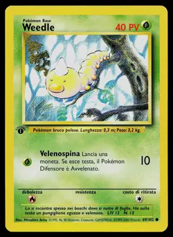 Pokemon Card - Weedle 1st Edition Italian Base Set 69/102 Common - Image 1