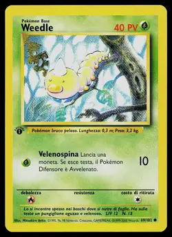 Pokemon Card - Weedle 1st Edition Italian Base Set 69/102 Common - Image 1