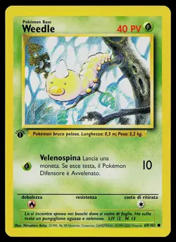 Pokemon Card - Weedle 1st Edition Italian Base Set 69/102 Common - Image 1