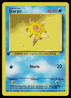 Pokemon Card - Staryu 1st Edition Italian Base Set 65/102 Common - Image 1