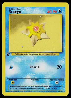 Pokemon Card - Staryu 1st Edition Italian Base Set 65/102 Common - Image 1