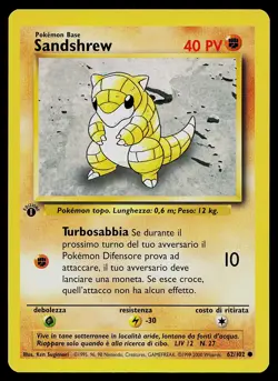 Pokemon Card - Sandshrew 1st Edition Italian Base Set 62/102 Common - Image 1