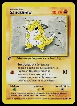 Pokemon Card - Sandshrew 1st Edition Italian Base Set 62/102 Common - Image 1