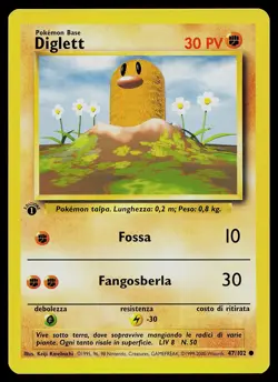 Pokemon Card - Diglett 1st Edition Italian Base Set 47/102 Common - Image 1