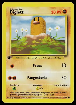Pokemon Card - Diglett 1st Edition Italian Base Set 47/102 Common - Image 1
