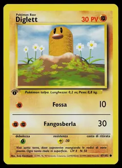 Pokemon Card - Diglett 1st Edition Italian Base Set 47/102 Common - Image 1