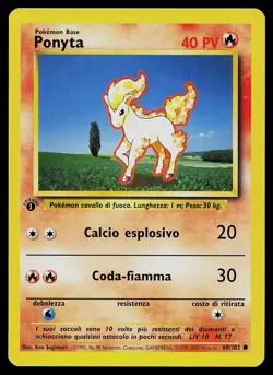 Pokemon Card - Ponyta 1st Edition Italian Base Set 60/102 Common - Image 1