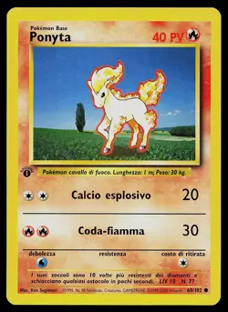 Pokemon Card - Ponyta 1st Edition Italian Base Set 60/102 Common - Image 1