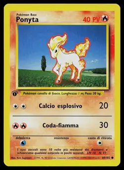 Pokemon Card - Ponyta 1st Edition Italian Base Set 60/102 Common - Image 1