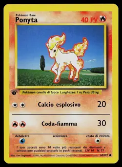 Pokemon Card - Ponyta 1st Edition Italian Base Set 60/102 Common - Image 1