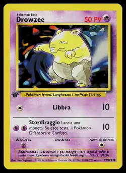 Pokemon Card - Drowzee 1st Edition Italian Base Set 49/102 Common - Image 1