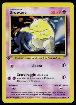 Pokemon Card - Drowzee 1st Edition Italian Base Set 49/102 Common - Image 1