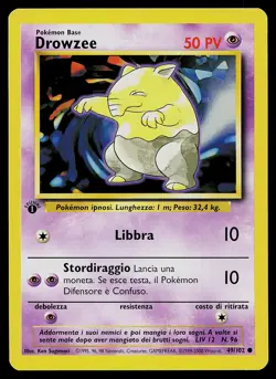 Pokemon Card - Drowzee 1st Edition Italian Base Set 49/102 Common - Image 1