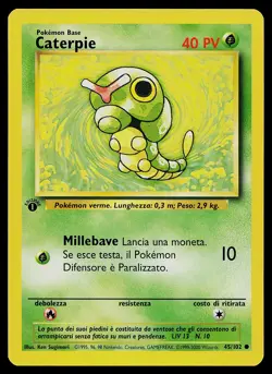 Pokemon Card - Caterpie 1st Edition Italian Base Set 45/102 Common - Image 1