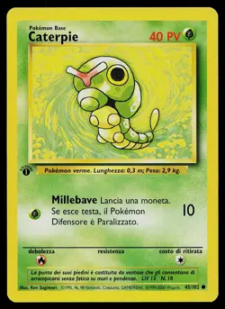 Pokemon Card - Caterpie 1st Edition Italian Base Set 45/102 Common - Image 1