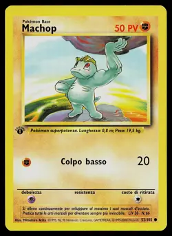 Pokemon Card - Machop 1st Edition Italian Base Set 52/102 Common - Image 1