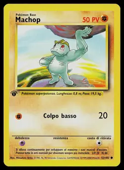 Pokemon Card - Machop 1st Edition Italian Base Set 52/102 Common - Image 1