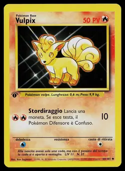 Pokemon Card - Vulpix 1st Edition Italian Base Set 68/102 Common - Image 1