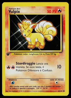 Pokemon Card - Vulpix 1st Edition Italian Base Set 68/102 Common - Image 1
