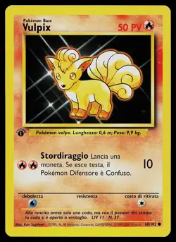 Pokemon Card - Vulpix 1st Edition Italian Base Set 68/102 Common - Image 1