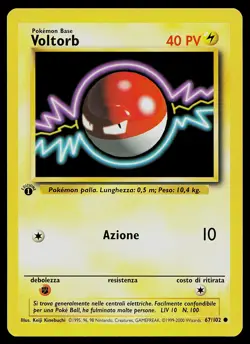 Pokemon Card - Voltorb 1st Edition Italian Base Set 67/102 Common - Image 1