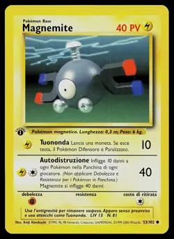 Pokemon Card - Magnemite 1st Edition Italian Base Set 53/102 Common - Image 1