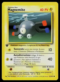Pokemon Card - Magnemite 1st Edition Italian Base Set 53/102 Common - Image 1