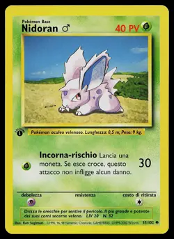 Pokemon Card - Nidoran M 1st Edition Italian Base Set 55/102 - Image 1