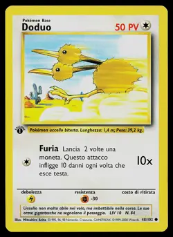 Pokemon Card - Doduo 1st Edition Italian Base Set 48/102 Common - Image 1