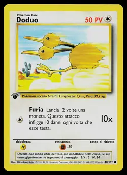 Pokemon Card - Doduo 1st Edition Italian Base Set 48/102 Common - Image 1