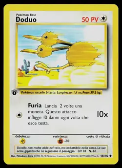 Pokemon Card - Doduo 1st Edition Italian Base Set 48/102 Common - Image 1