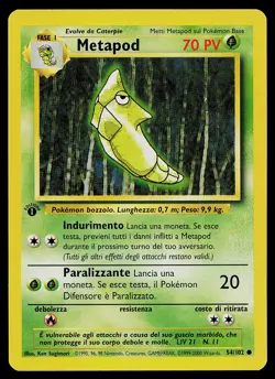 Pokemon Card - Metapod 1st Edition Italian Base Set 54/102 - Image 1