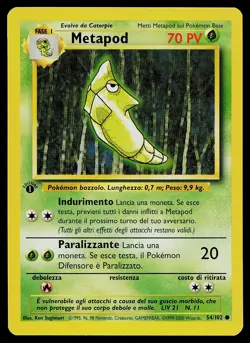Pokemon Card - Metapod 1st Edition Italian Base Set 54/102 - Image 1