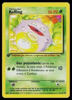 Pokemon Card - Koffing 1st Edition Italian Base Set 51/102 Common - Image 1